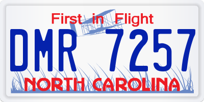 NC license plate DMR7257