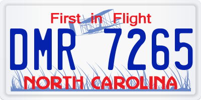 NC license plate DMR7265