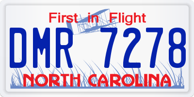 NC license plate DMR7278