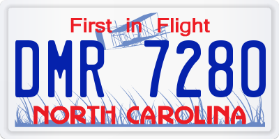 NC license plate DMR7280