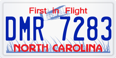 NC license plate DMR7283