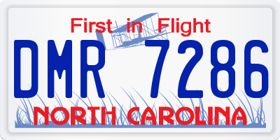 NC license plate DMR7286