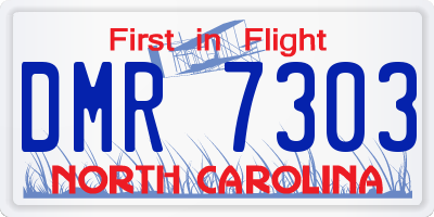 NC license plate DMR7303