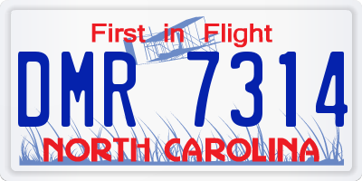 NC license plate DMR7314