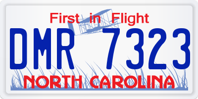NC license plate DMR7323