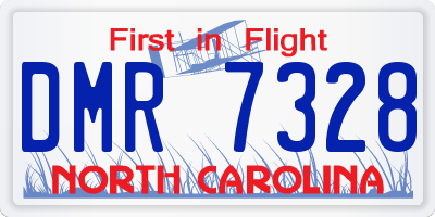 NC license plate DMR7328