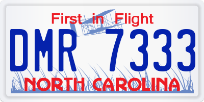 NC license plate DMR7333