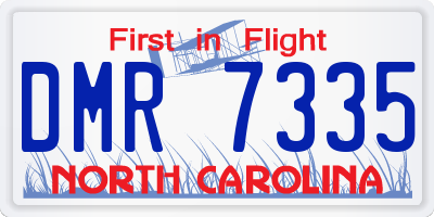 NC license plate DMR7335