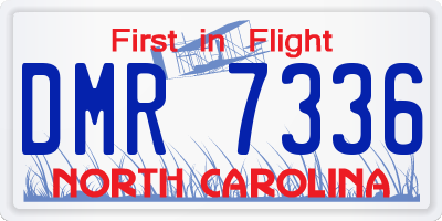 NC license plate DMR7336