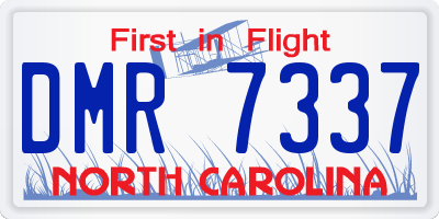 NC license plate DMR7337