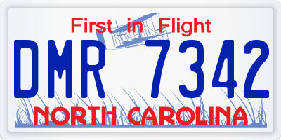 NC license plate DMR7342