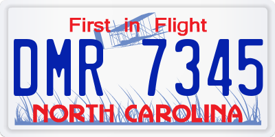 NC license plate DMR7345