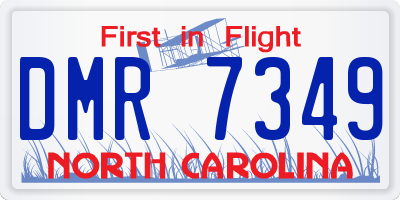 NC license plate DMR7349