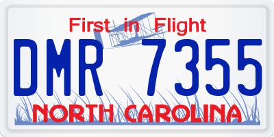 NC license plate DMR7355