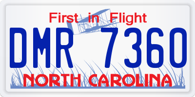 NC license plate DMR7360