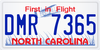 NC license plate DMR7365