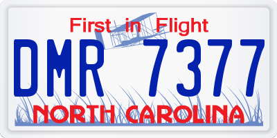NC license plate DMR7377
