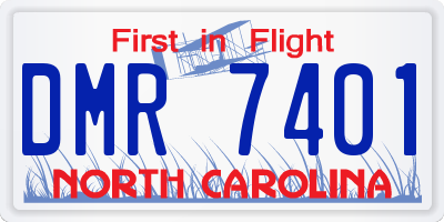 NC license plate DMR7401