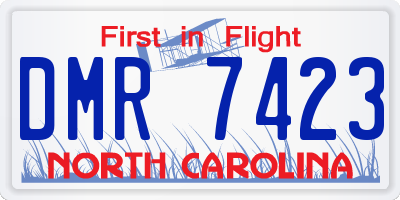 NC license plate DMR7423