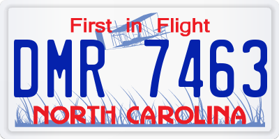 NC license plate DMR7463