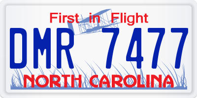 NC license plate DMR7477