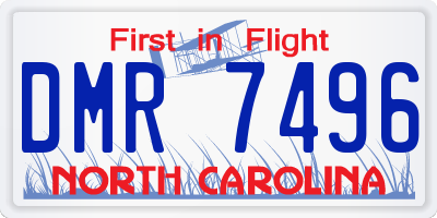 NC license plate DMR7496