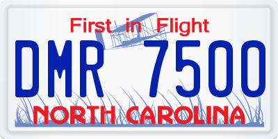 NC license plate DMR7500