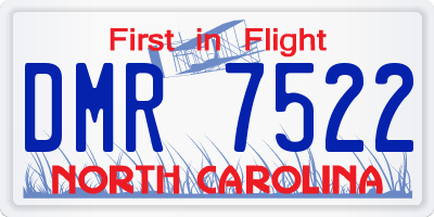 NC license plate DMR7522