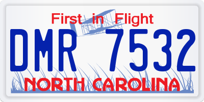 NC license plate DMR7532