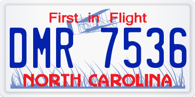NC license plate DMR7536