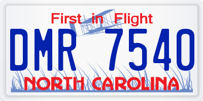 NC license plate DMR7540