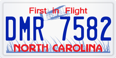 NC license plate DMR7582