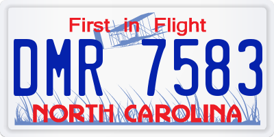 NC license plate DMR7583