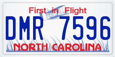 NC license plate DMR7596