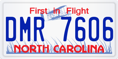 NC license plate DMR7606