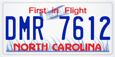 NC license plate DMR7612