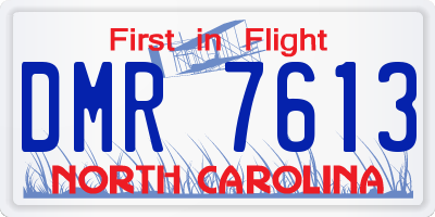 NC license plate DMR7613