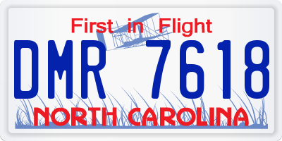 NC license plate DMR7618