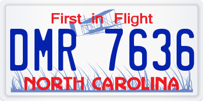 NC license plate DMR7636