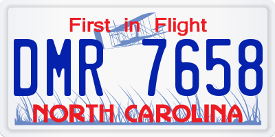 NC license plate DMR7658