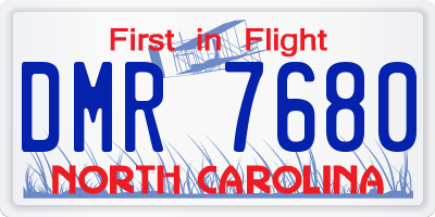 NC license plate DMR7680