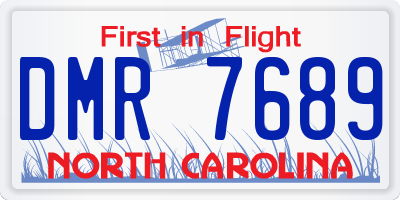 NC license plate DMR7689