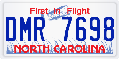 NC license plate DMR7698