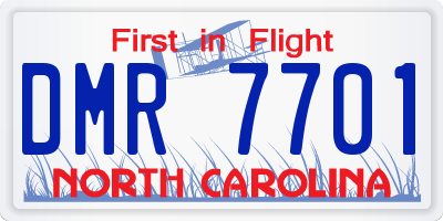 NC license plate DMR7701