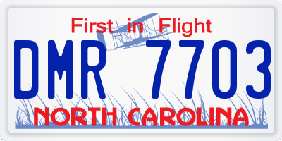 NC license plate DMR7703