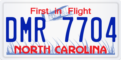NC license plate DMR7704