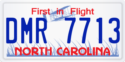 NC license plate DMR7713