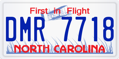 NC license plate DMR7718