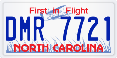 NC license plate DMR7721