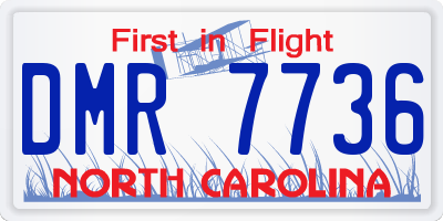 NC license plate DMR7736